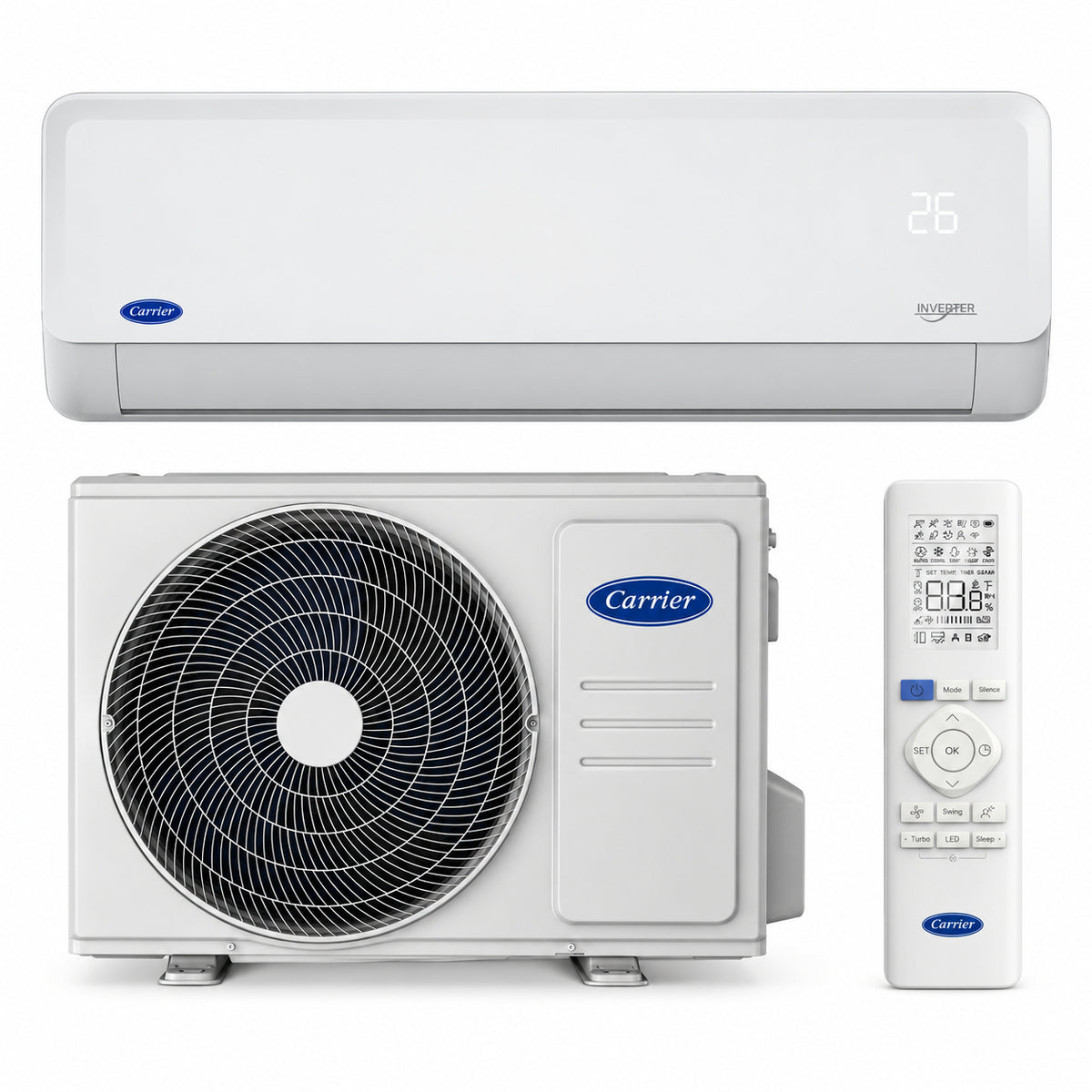 Minisplit Inverter Frío Calor 1 Ton Carrier 115V 12,000 BTU MAX