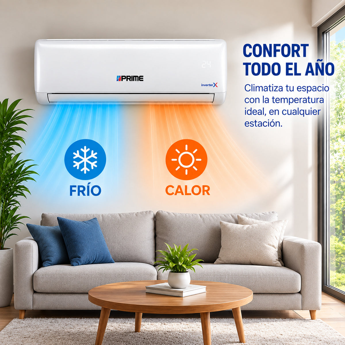 Minisplit Inverter Frío Calor 1 Ton PRIME 115V 12,000 BTU Vantage 3